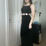 American Vintage Vintage 90s L.A Glow Diamond Cut Out Rhinestone‎ Glitter Prom Dress Gown Sz S Photo 5