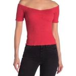 Abound  Off Shoulder Smocked Top in Red, Medium Photo 0