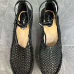 Free People Black Teagan Huarache Wooden Wedge Woven Shoes Size 41 Photo 5