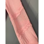 Torrid Pink Lace Trim Waffle Knit V Neck Long Sleeve Sweater Top Plus Size 0 Photo 4