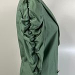 Vintage 70's Puff Sleeve Midi Dress Dieselpunk Green Size 10 Photo 4