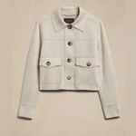 Banana Republic  Vegan Suede Cropped Jacket size XL NWT Color Selenite/cream Photo 0