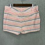 Gap Womens City Short 10 Pink Coral Striped Cotton Preppy Nautical Fisherman Photo 1