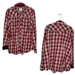 Old Navy  Red Plaid Western Shirt Pearl Snaps Soft Cotton Womens Plus Size XXL Photo 8