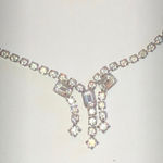 Elegant Vintage Silver Tone CZ Rhinestone Classic Formal Necklace Photo 0
