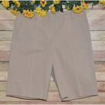 Talbots Ladies Brown Khaki Casual Bermuda Shorts Size 6 Stretch Knee Length Photo 0