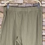 Tahari  100% Linen Pants Women’s Size XL Wide Leg Elastic Waist Lagenlook Green Photo 3
