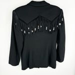 New Frontier Fringe Western Black Jacket Blazer Size Medium Wool Photo 10