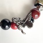 Star Bracelet Black Red Silver Butterfly Snake Boho Ceramic Stretchy Multiple Photo 2