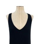 Reformation Jeans Mini Tank Dress Ribbed Double V-Neck Black Tencel Size Large Photo 1