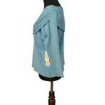 NWT Sharon Young Blue Off Shoulder Beaded Sweater Med Silk Blend Elegant Top Photo 3