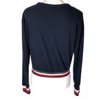Tommy Hilfiger Women’s Navy Blue Logo Cropped Pullover Sweater Photo 2