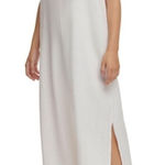 DKNY linen blend Sleeveless White shift long maxi midi dress dress nwt xxl Photo 0