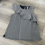 Dolan Anthropologie Callan Houndstooth Ruffle Sleeveless Blouse Top Size XS Black Photo 0