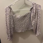 Allie Rose Purple Floral Top m Photo 1