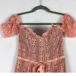 For Love & Lemons  Peach Dakota Lace Off Shoulder Bustier Corset Dress Medium Photo 4
