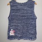 Womens M Holiday Christmas Vest Polar Bear Embroidered Sequined Cottage Festive Blue Size M Photo 1
