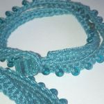 Lot of 3 Teal & Blue Beaded Boho Fabric Wrap Bracelets Photo 3