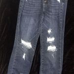 Women's KANCAN Distressed Ankle Jeans in Dark Blue 11/29 Photo 0