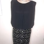 Aiden Mattox Quinten Black Sheer, Beaded & Sequined, Sleeveless Dress Size 2 Photo 1