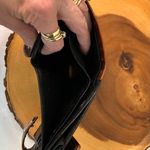 Brighton croco-embossed pebbled leather trifold wallet black brown silver accent Photo 5