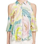 Mara Hoffman Tropical Pastel Print Blouse Top, Cold Shoulder sz. XS Photo 0