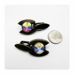 β
Vintage Very unique clip on earrings with iridescent jewel center Photo 1