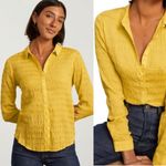 Everlane  The Button Down Smocked Top in Lemon Yellow 6 Medium Photo 2