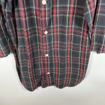 J.Crew Oarsman Button Up Long Pajama Top Vintage Plaid Red Green Large Photo 2