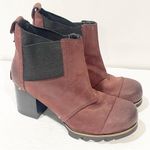 Sorel  Size 6.5 Addington Chelsea Ankle Boots Waterproof Maroon Leather Photo 2