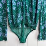 Free People bodysuit floral ruffled long sleeve bell sleeve polka dot chiffon XS Photo 5