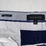 Talbots  Signature Crop Womens 10 Navy Blue Flat‎ Front Crop Career Pants Photo 2