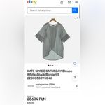 Kate Spade  Saturday Black & White Striped Oversized Top XS Silk Cotton Blend Photo 6