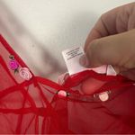 Victoria's Secret Vintage 2000s y2k red Victoria’s Secret mesh babydoll rosette top size medium Photo 4