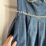 Self Portrait  Crystal Diamante Embellished Denim Mini Dress Photo 3