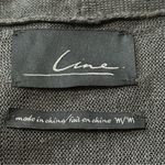 Line Women’s Size M Charcoal Gray Linen 3/4 Length Open Front Knit Cardigan Size M Photo 3
