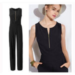 CAbi Black Zip Front Sleeveless Jumpsuit Size 12 Photo 1