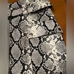 Topshop Gray, White & Black Snake Print Faux Leather Belted Mini Skirt Size 6 Photo 2