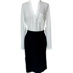 Jones New York Vintage black wool midi skirt, lined side vent career wear Photo 10