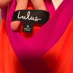 Lulus Bright Side Coral Red Color Block Maxi Dress Size Small Photo 5