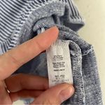 W5 🦋  Blue White Pin Stripe Ruffle Short Sleeve Casual Spring Blouse Medium Photo 2