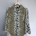 Liz Sport Vintage 90s Long Sleeve Leopard Cotton Button Down Shirt Size S Photo 0