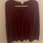 Charming Charlie Maroon Blouse Photo 0