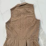 Boden Sleeveless Eyelet Button Front Cottagecore Midi Dress Womens 2R Tan Preppy Size 2 Photo 10