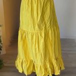 Japna NWT  YELLOW COTTON TIRED MIDI SKIRT Photo 3