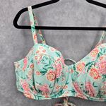 Xhilaration  Blue Pink Floral Padded Wired String Bikini Top Swimwear Plus 22W Photo 2