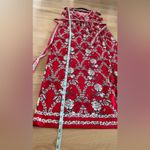 Max Studio wrap top maxi dress red black white floral MEASUREMENTS Photo 7