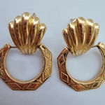 14k yellow gold door knocker earrings Photo 0