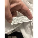 ZARA  White High Neck Blouse with Layer Embroidered Puff 3/4 Sleeves Size Medium Photo 2