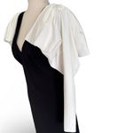 Tadashi Shoji Black/White Long Sleeve Dress Black Tie Gala Formal Holiday sz M Photo 3